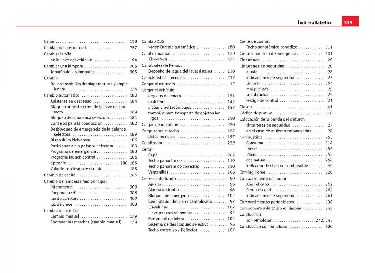 Seat Leon III 3 manual del propietario / page 341