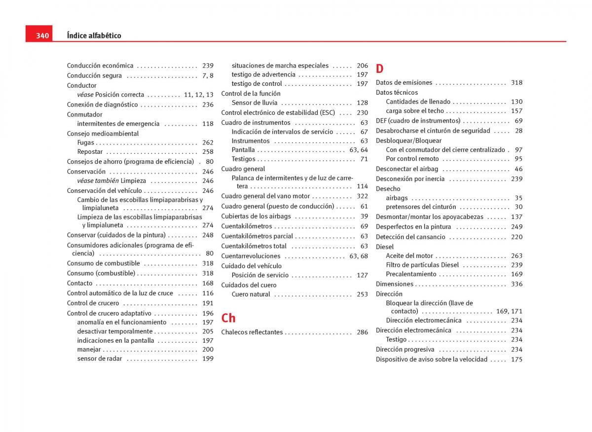 Seat Leon III 3 manual del propietario / page 342