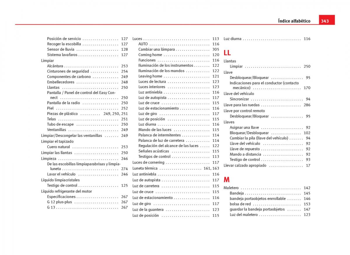 Seat Leon III 3 manual del propietario / page 345