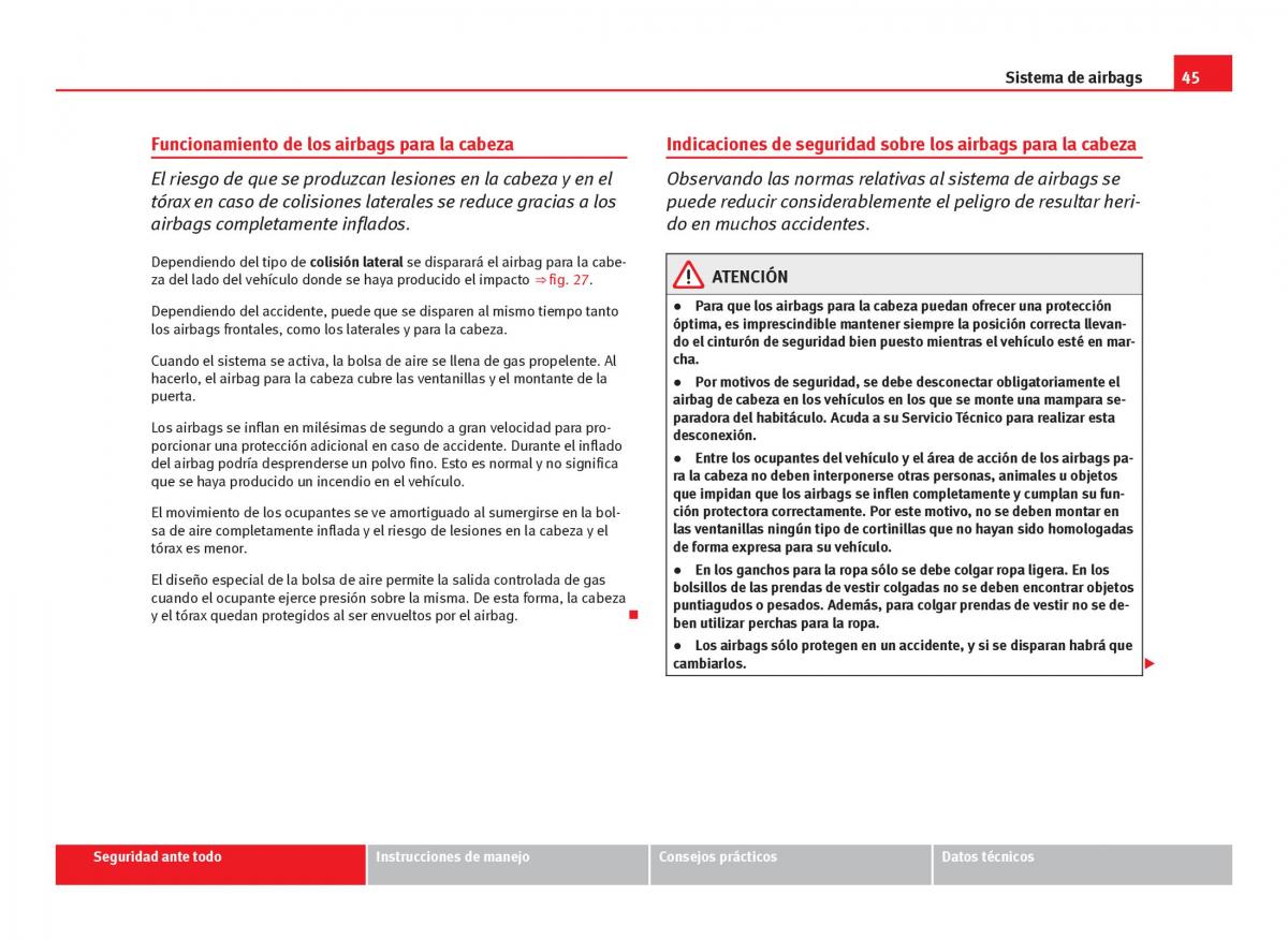 Seat Leon III 3 manual del propietario / page 47