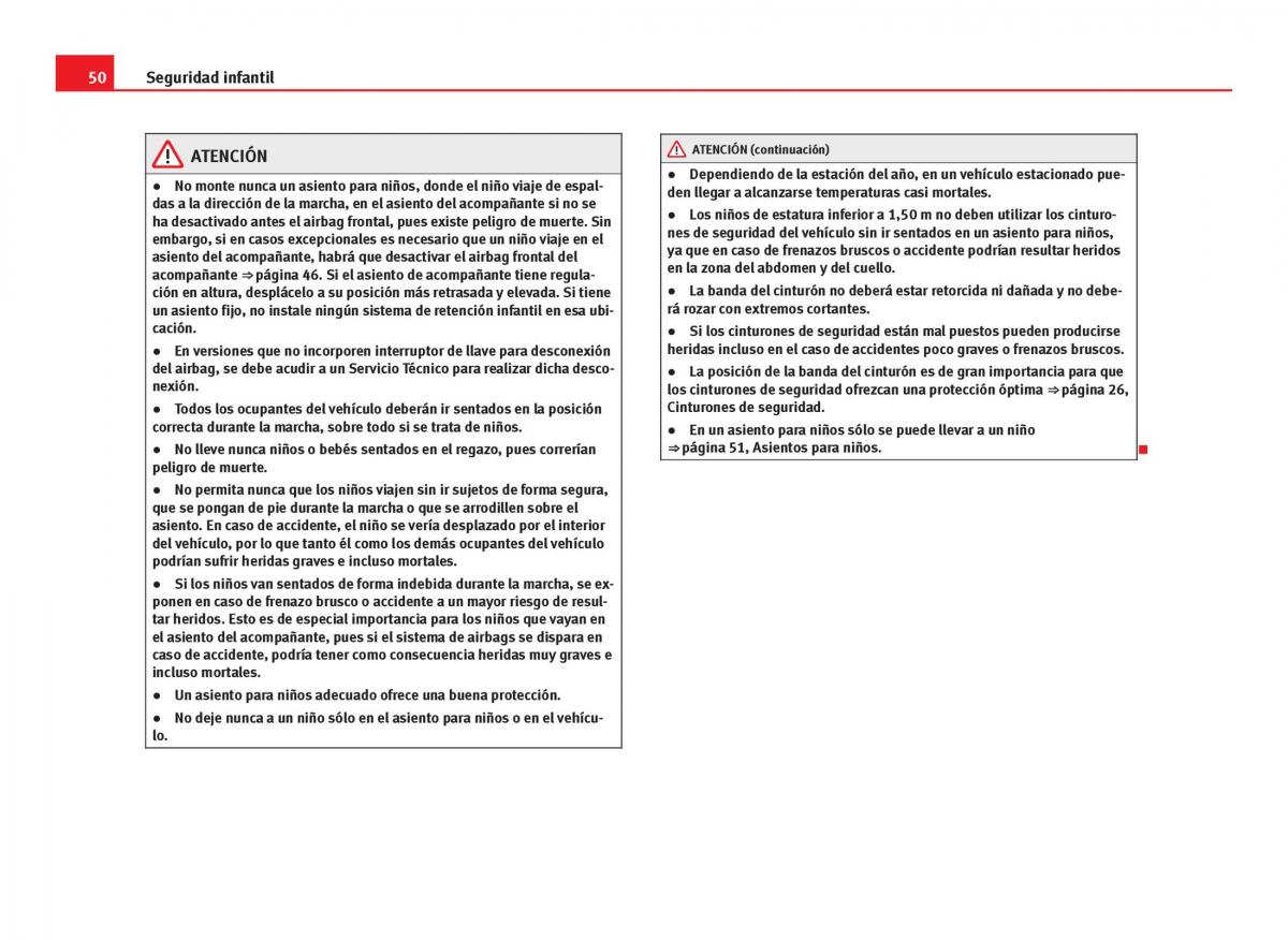 Seat Leon III 3 manual del propietario / page 52