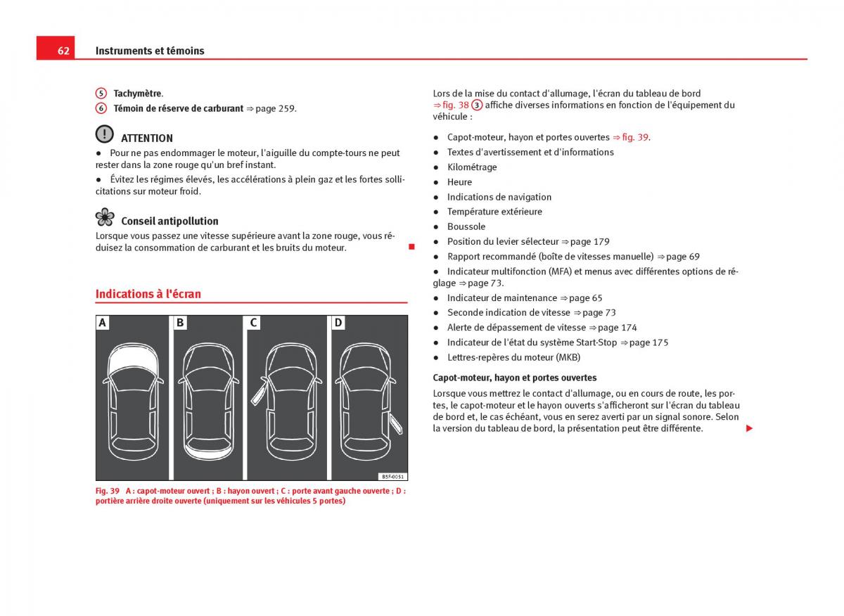 Seat Leon III 3 manuel du proprietaire / page 64