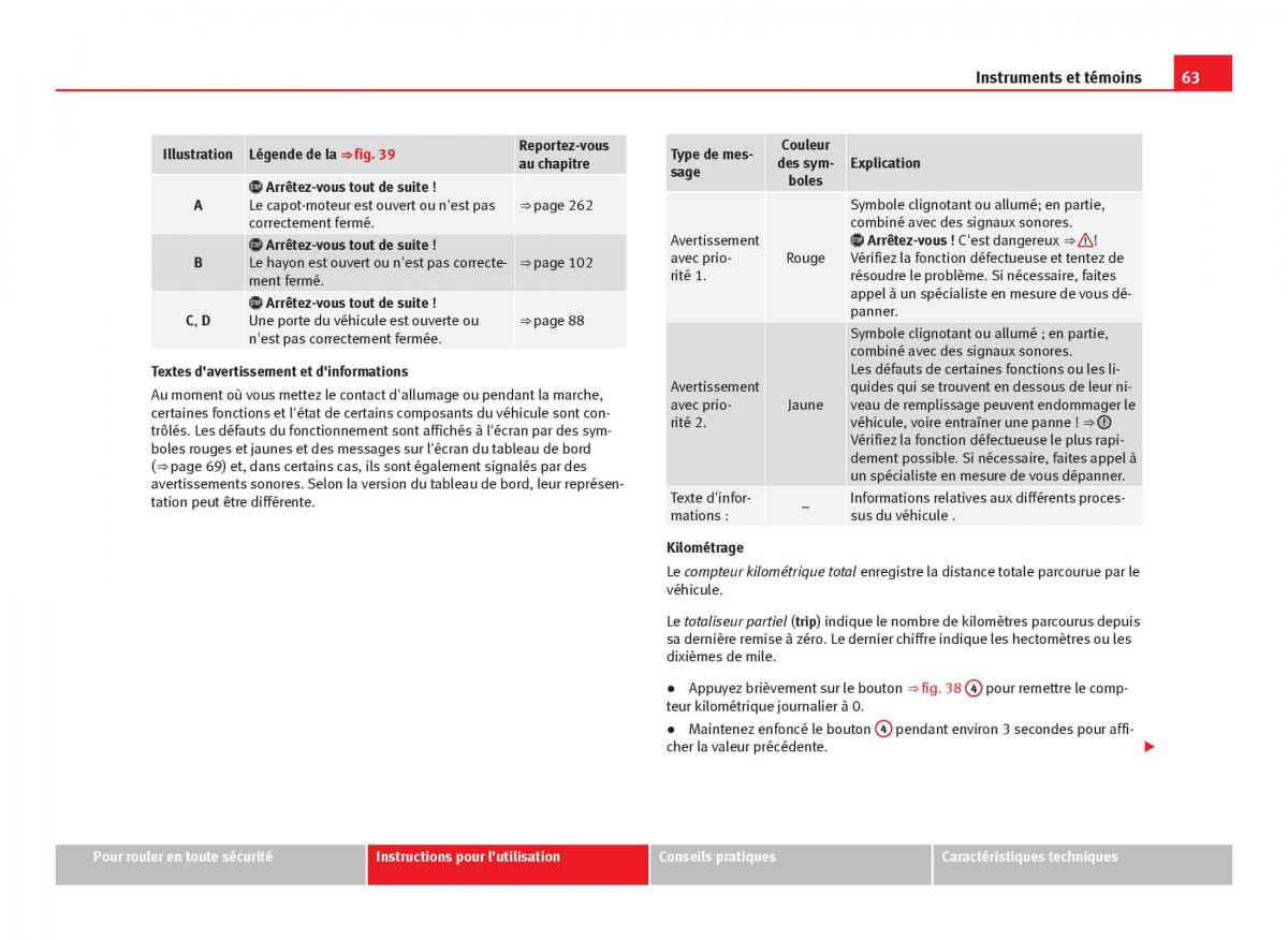 Seat Leon III 3 manuel du proprietaire / page 65