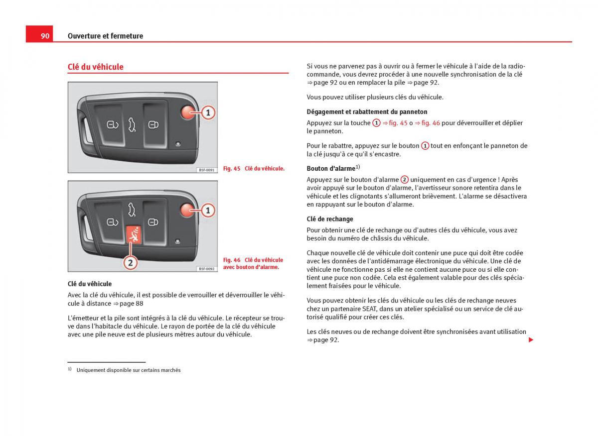 Seat Leon III 3 manuel du proprietaire / page 92