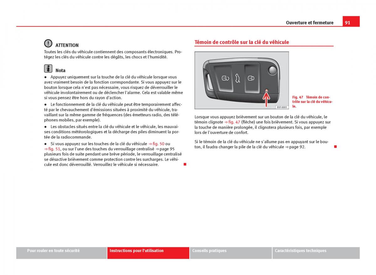 Seat Leon III 3 manuel du proprietaire / page 93