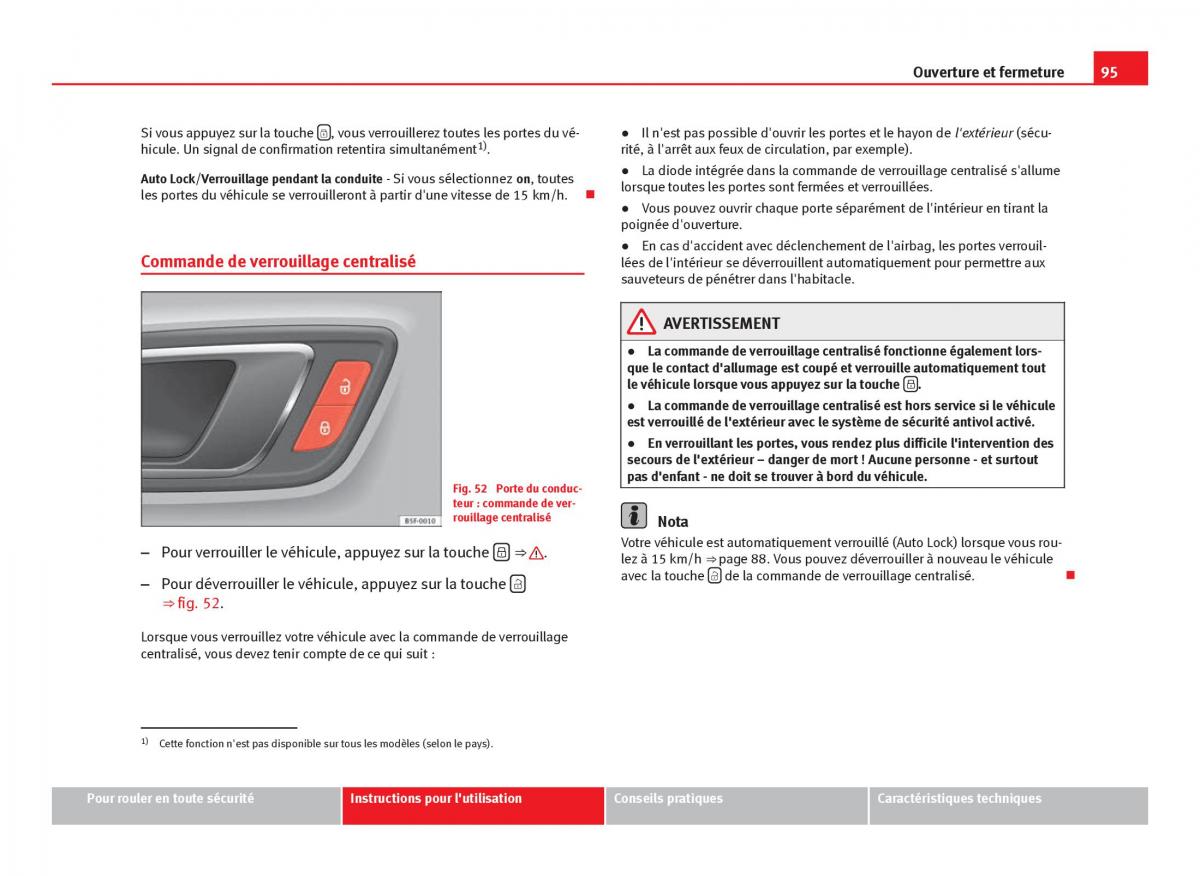 Seat Leon III 3 manuel du proprietaire / page 97