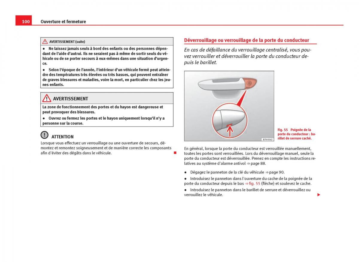 Seat Leon III 3 manuel du proprietaire / page 102