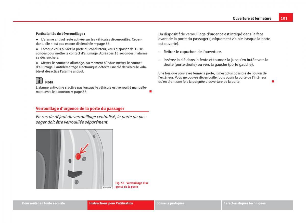 Seat Leon III 3 manuel du proprietaire / page 103