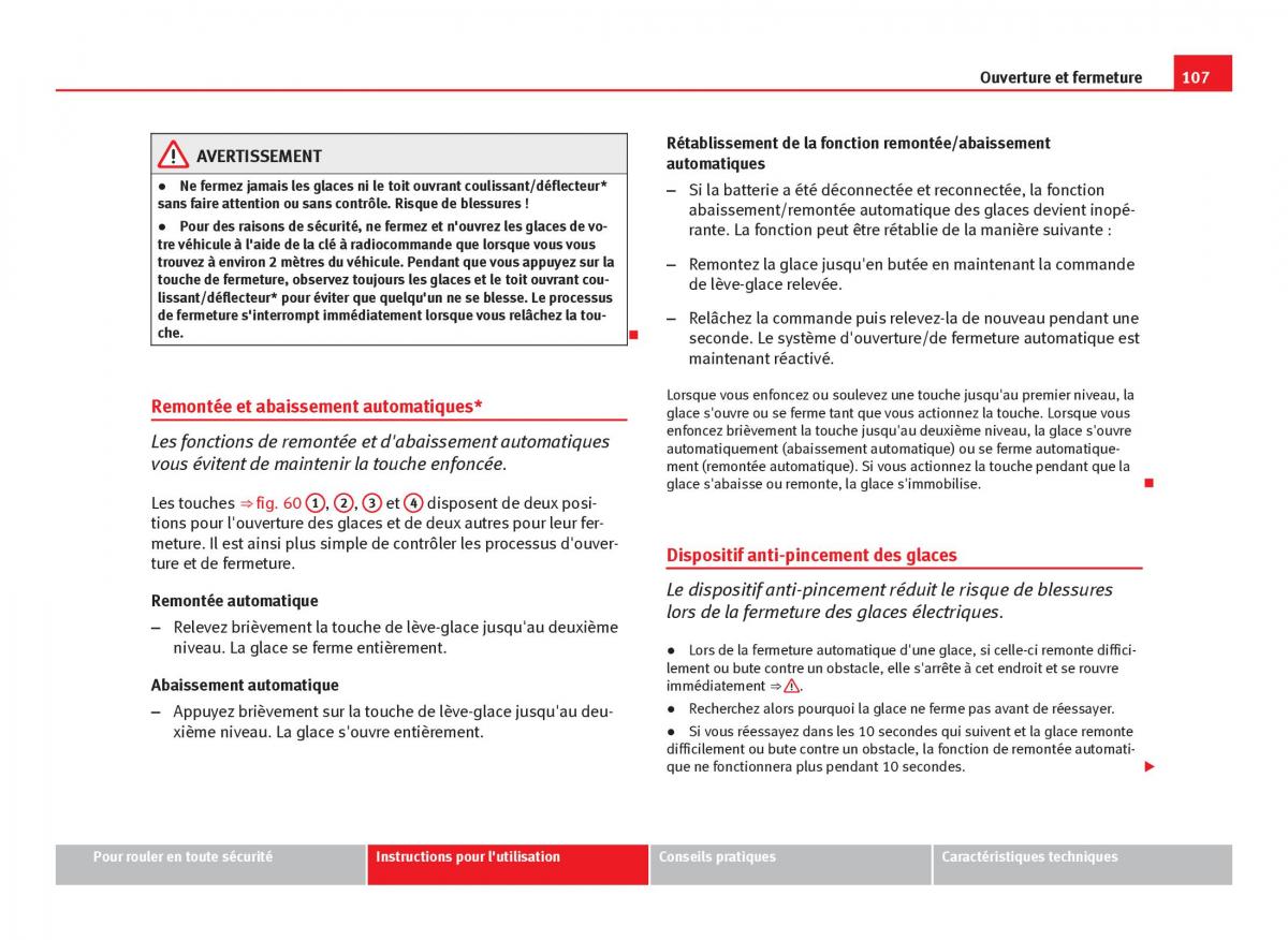 Seat Leon III 3 manuel du proprietaire / page 109