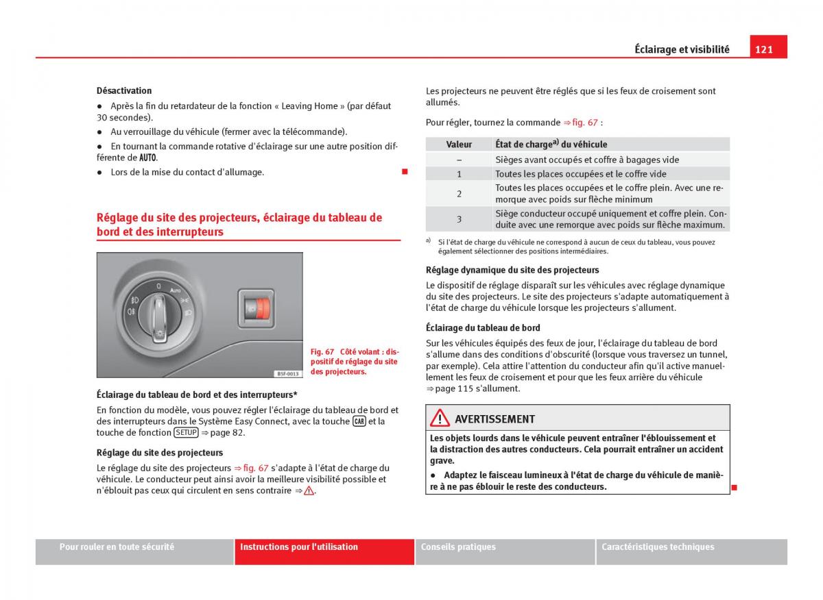 Seat Leon III 3 manuel du proprietaire / page 123