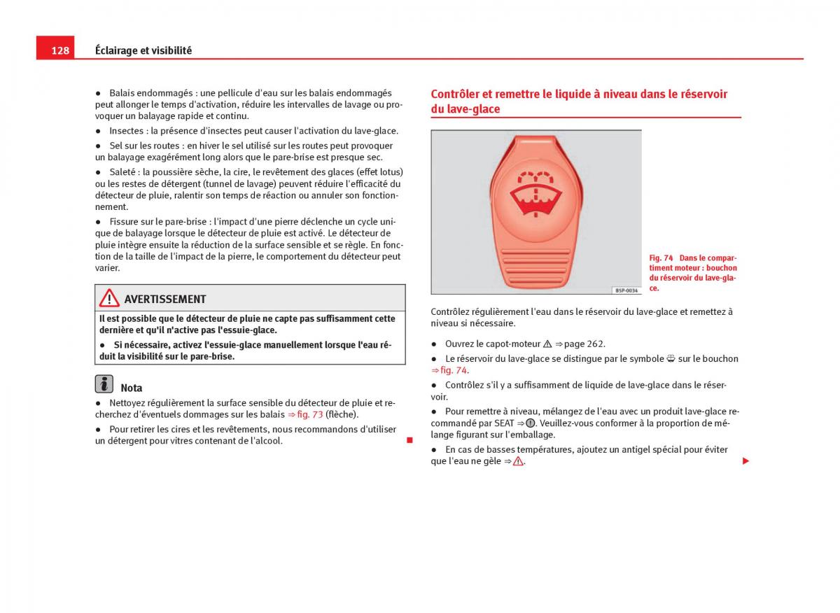 Seat Leon III 3 manuel du proprietaire / page 130