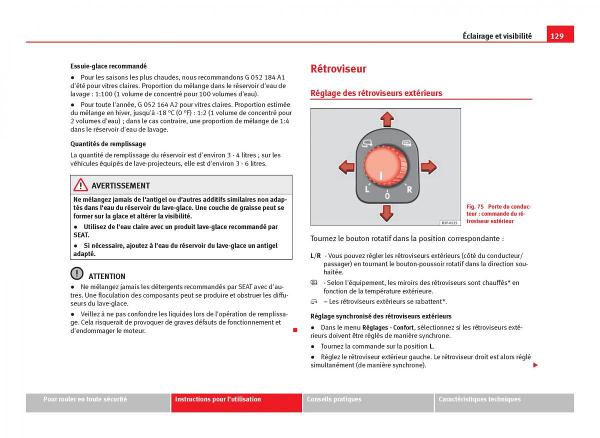 Seat Leon III 3 manuel du proprietaire / page 131