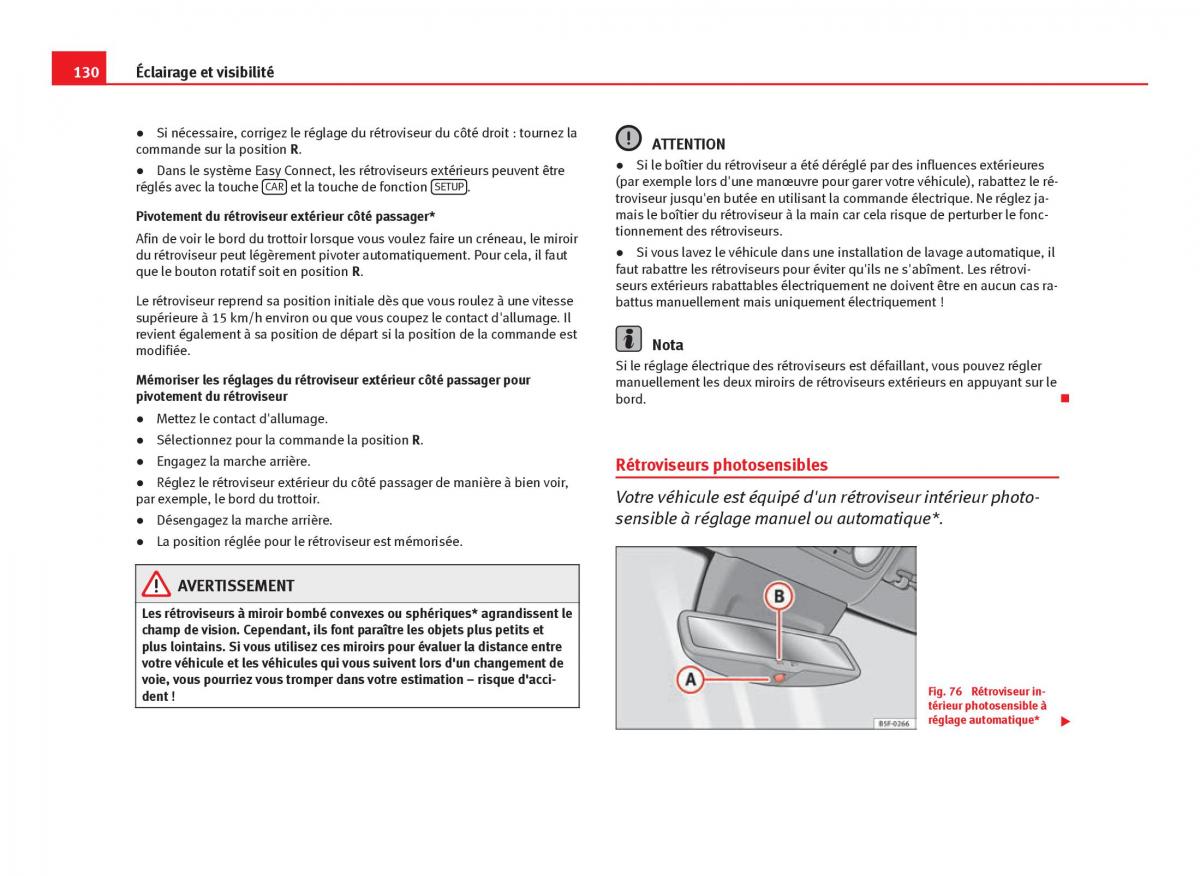 Seat Leon III 3 manuel du proprietaire / page 132