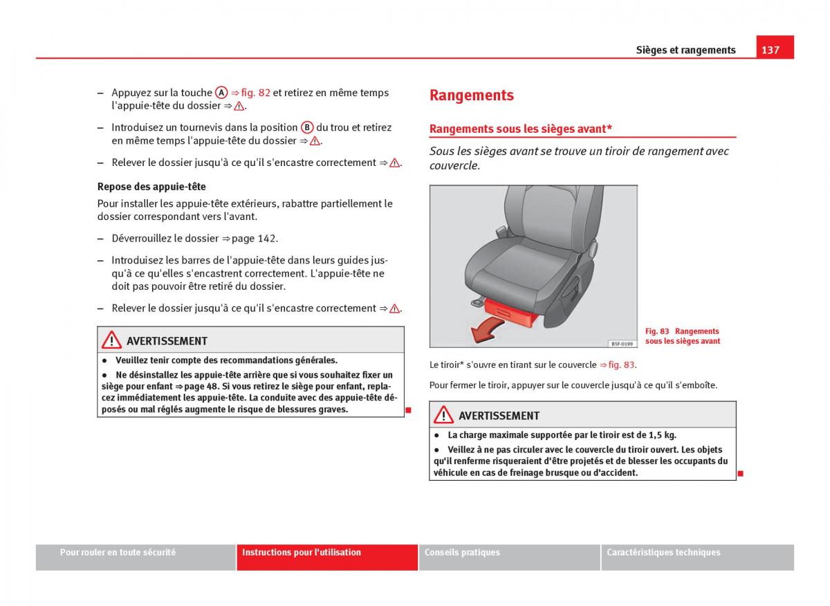 Seat Leon III 3 manuel du proprietaire / page 139