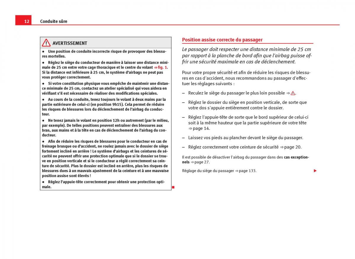 Seat Leon III 3 manuel du proprietaire / page 14