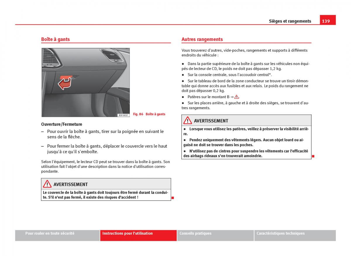 Seat Leon III 3 manuel du proprietaire / page 141