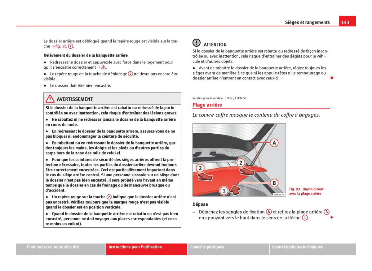 Seat Leon III 3 manuel du proprietaire / page 145