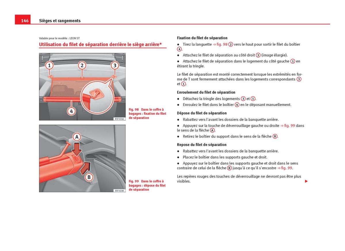 Seat Leon III 3 manuel du proprietaire / page 148