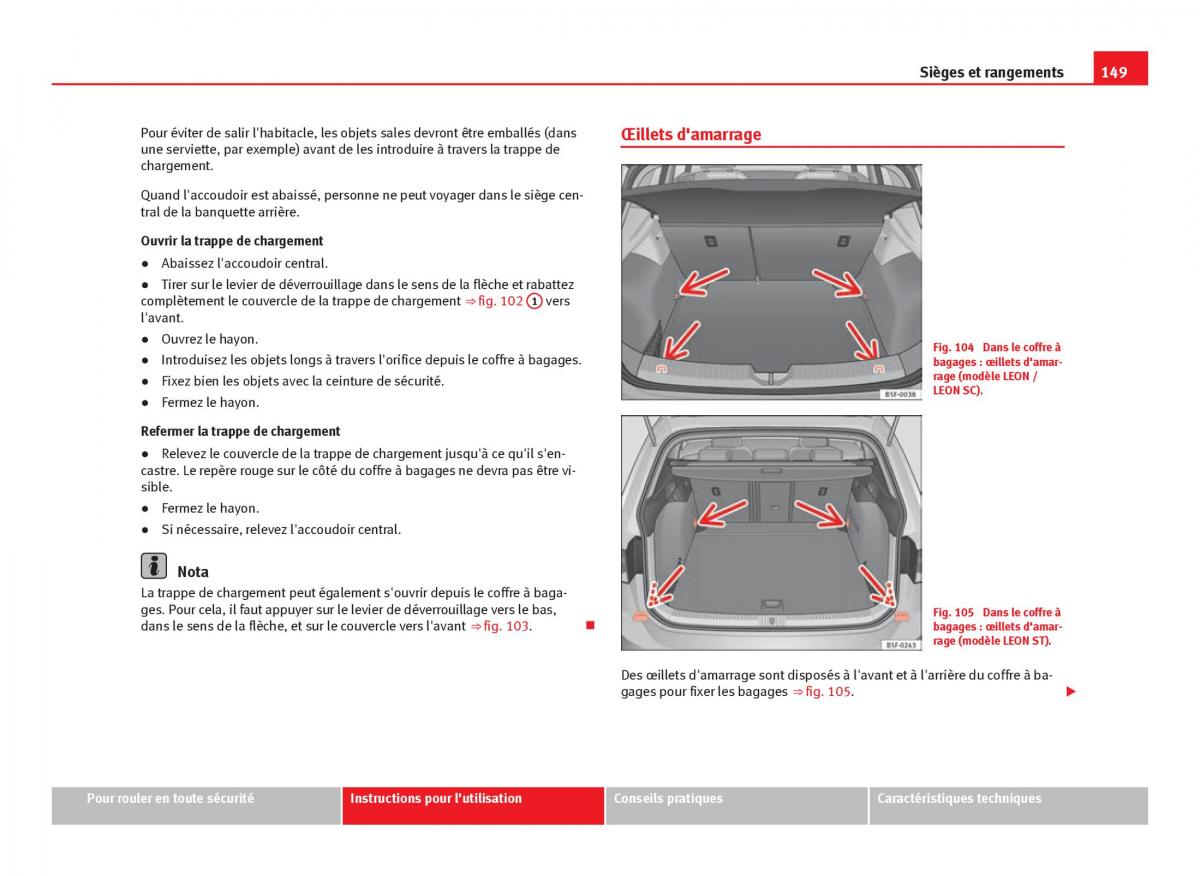 Seat Leon III 3 manuel du proprietaire / page 151