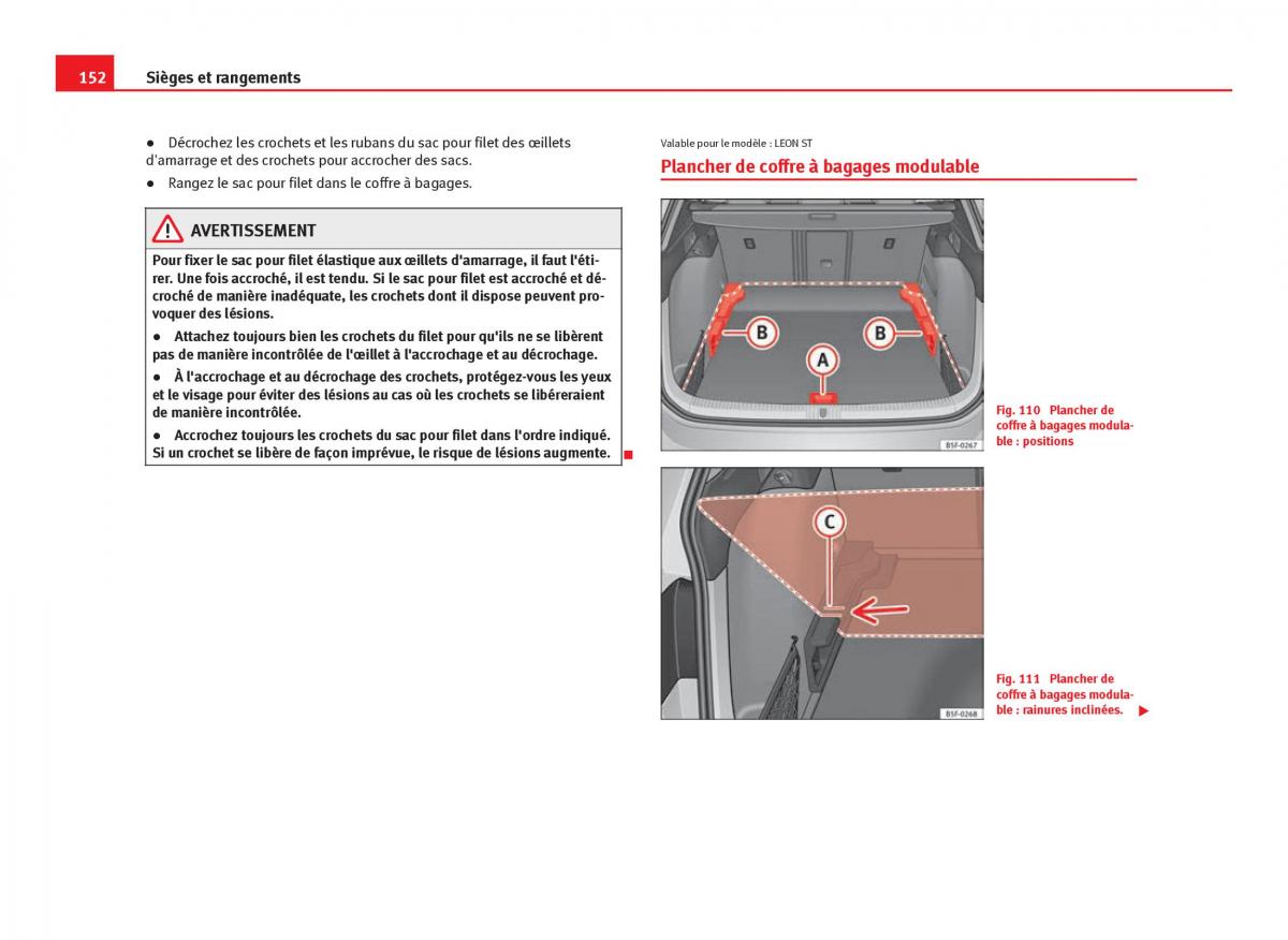 Seat Leon III 3 manuel du proprietaire / page 154