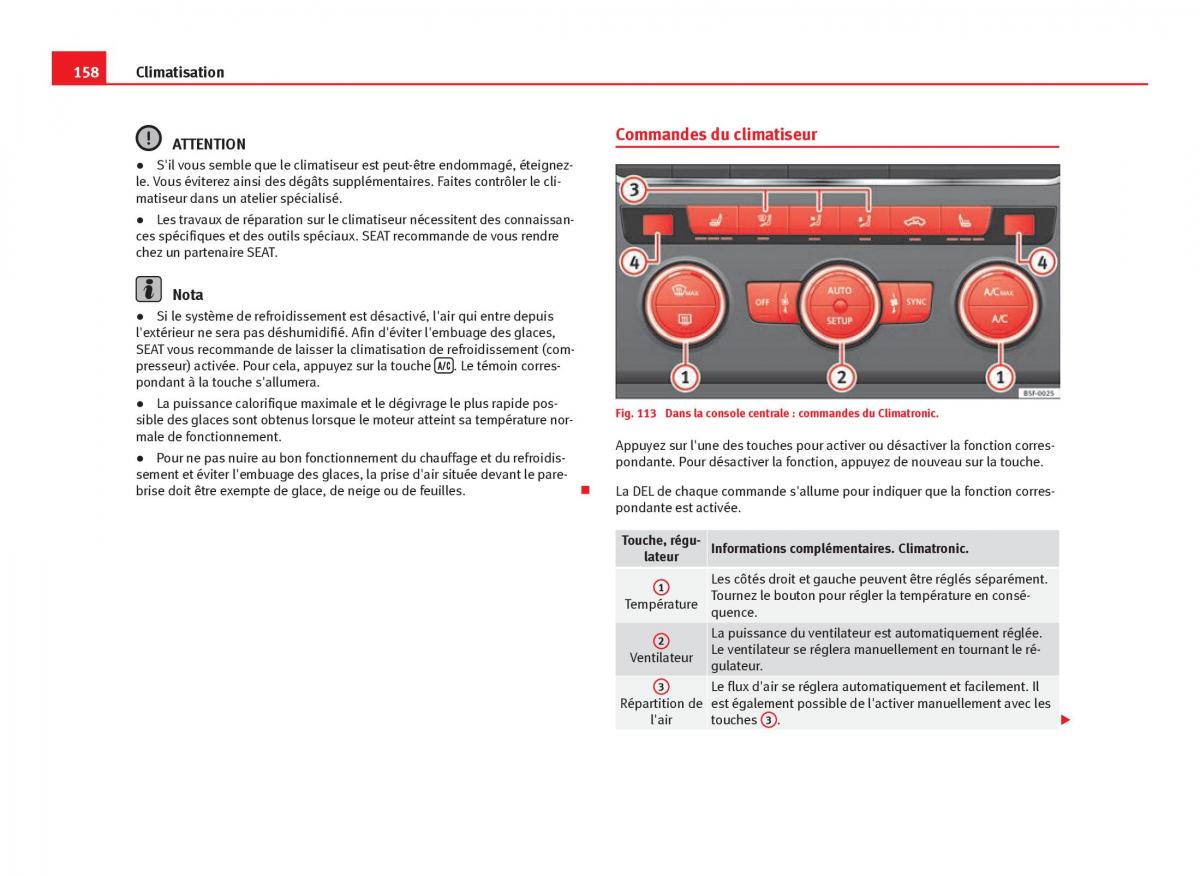 Seat Leon III 3 manuel du proprietaire / page 160