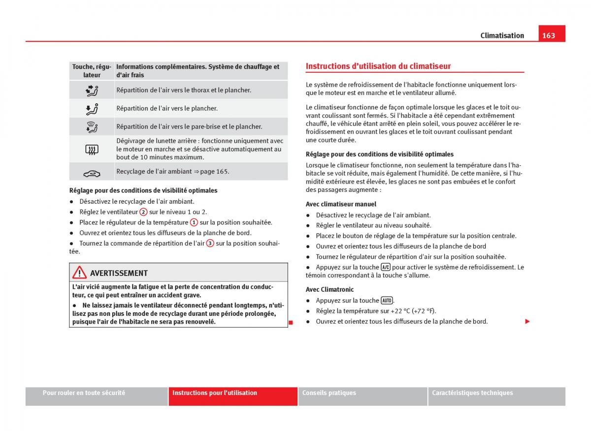 Seat Leon III 3 manuel du proprietaire / page 165