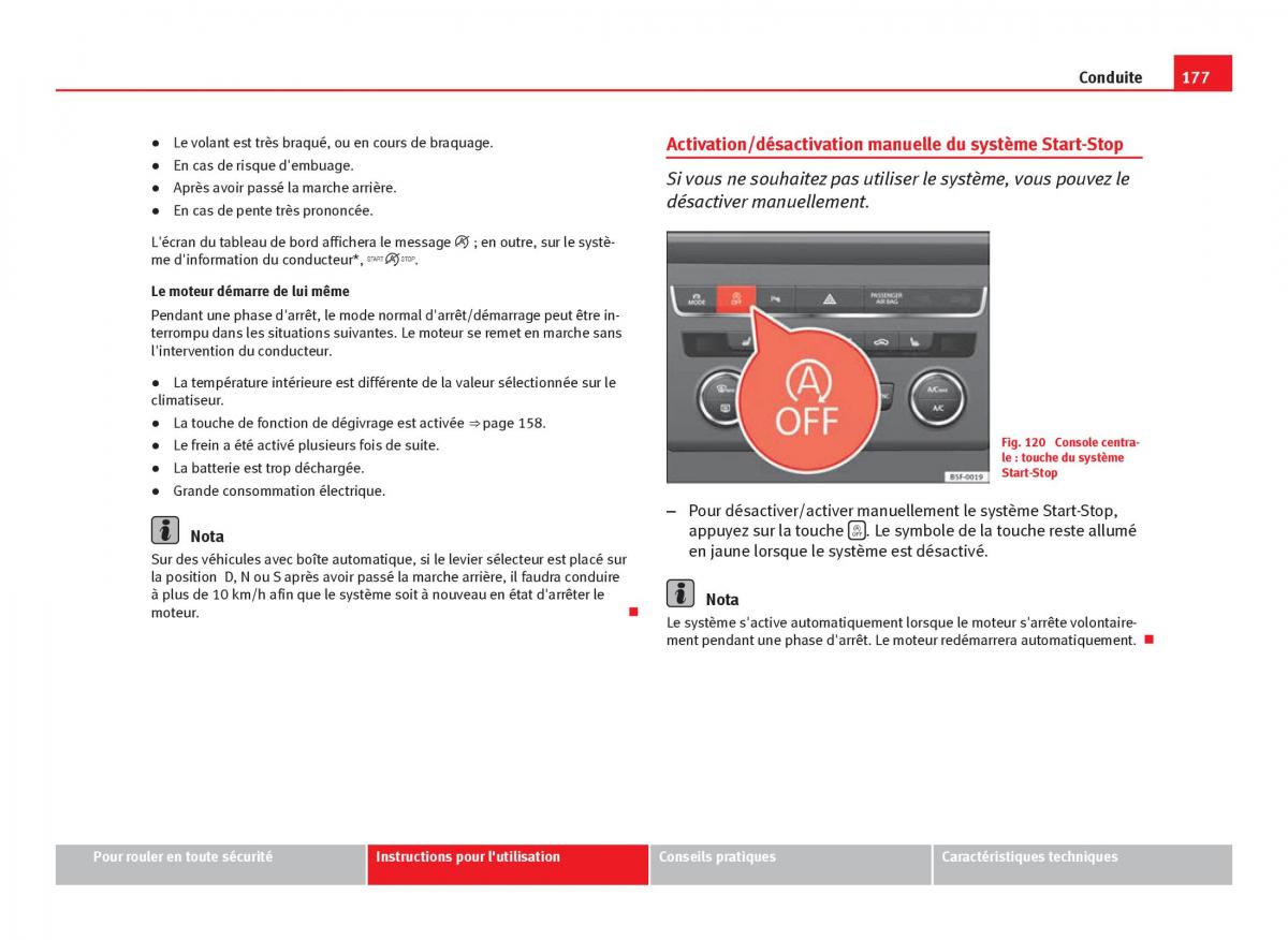 Seat Leon III 3 manuel du proprietaire / page 179