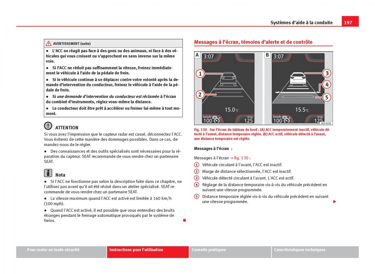 Seat Leon III 3 manuel du proprietaire / page 199