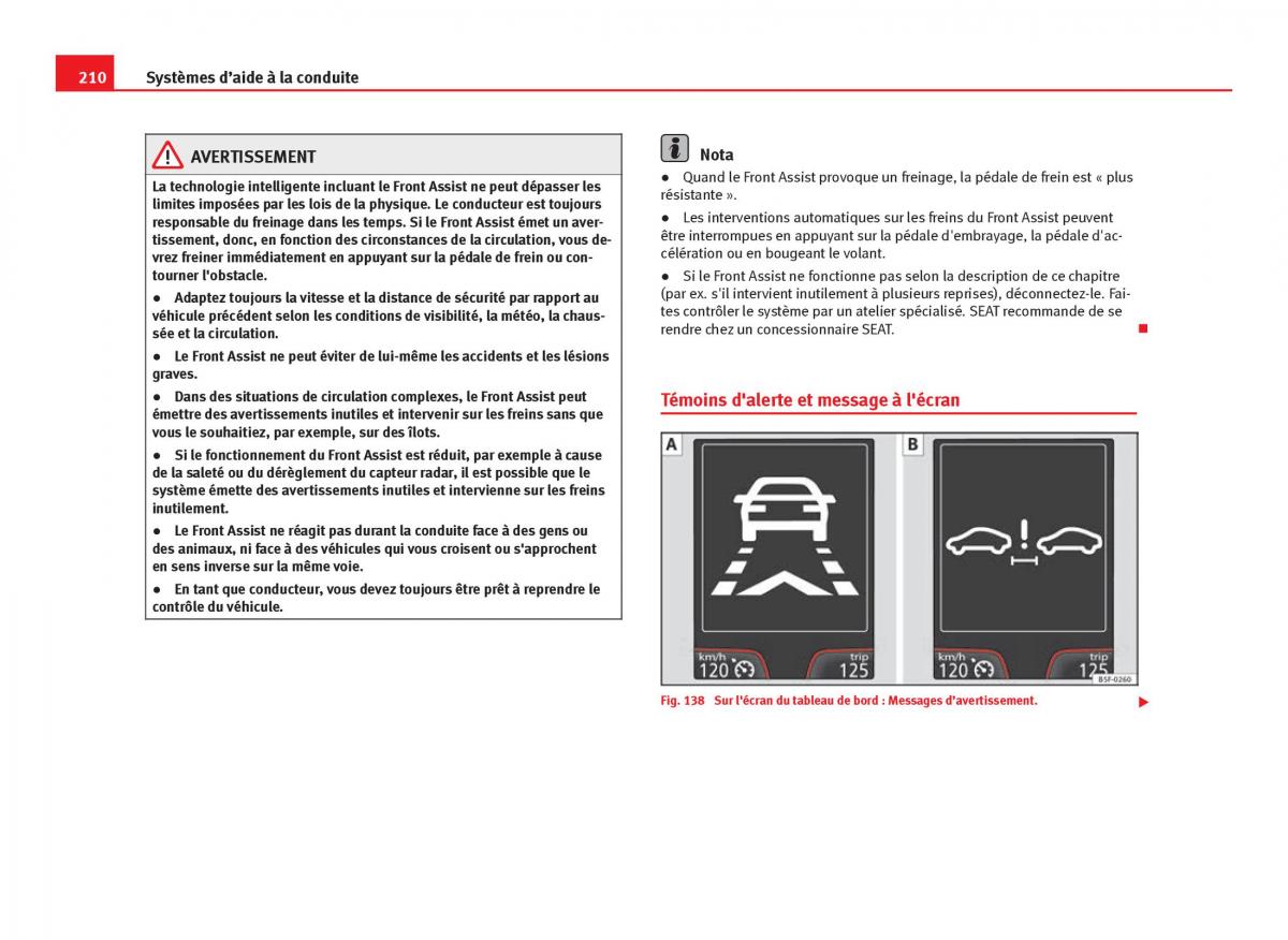 Seat Leon III 3 manuel du proprietaire / page 212