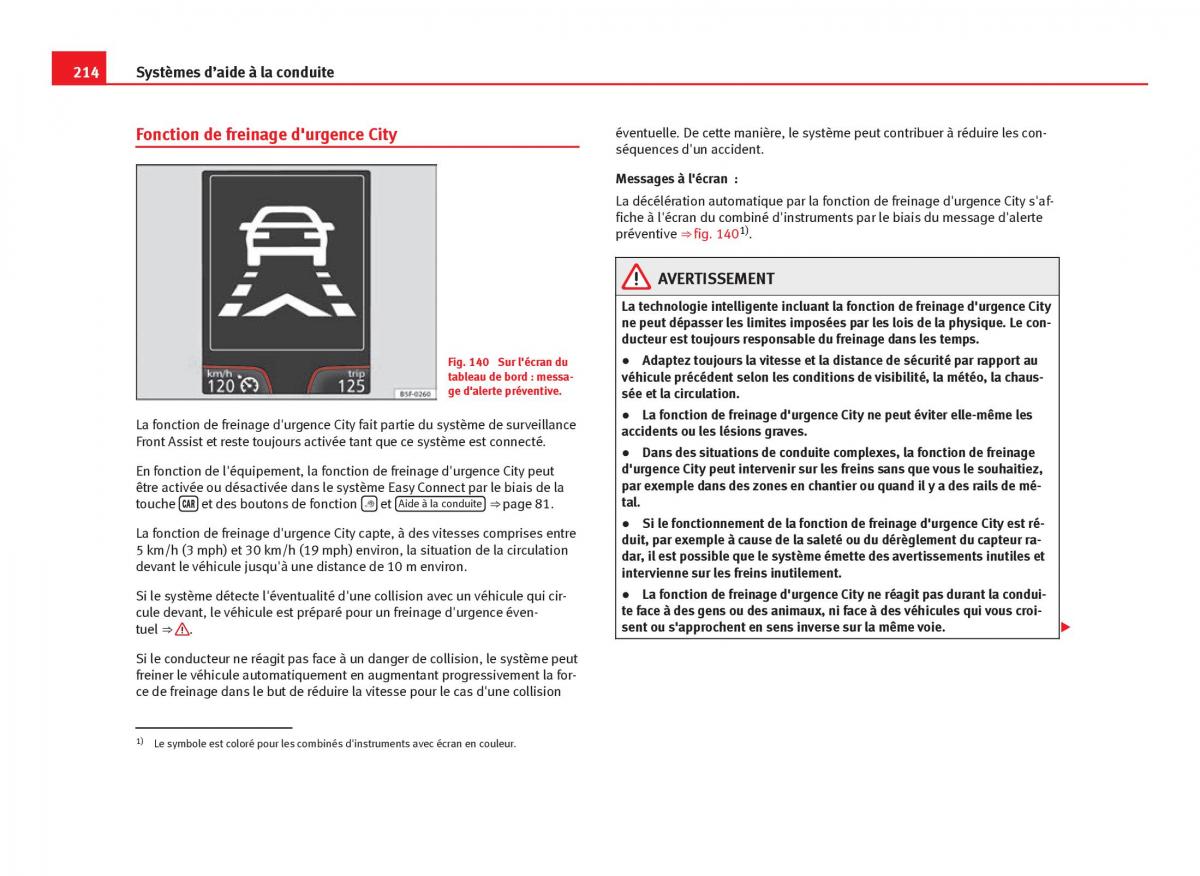 Seat Leon III 3 manuel du proprietaire / page 216