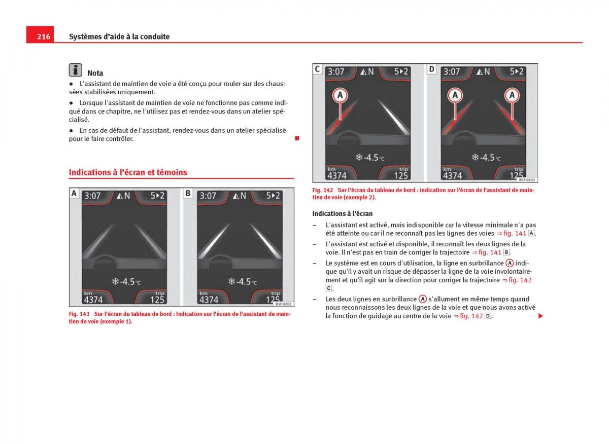 Seat Leon III 3 manuel du proprietaire / page 218