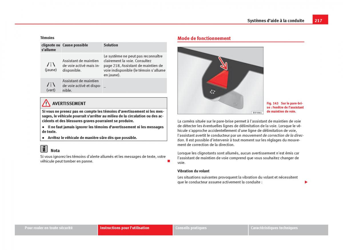 Seat Leon III 3 manuel du proprietaire / page 219