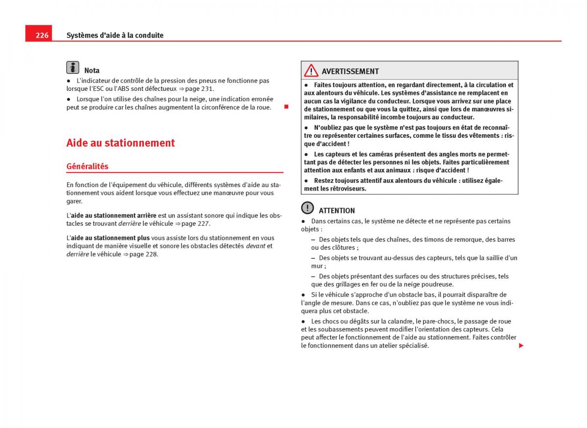 Seat Leon III 3 manuel du proprietaire / page 228