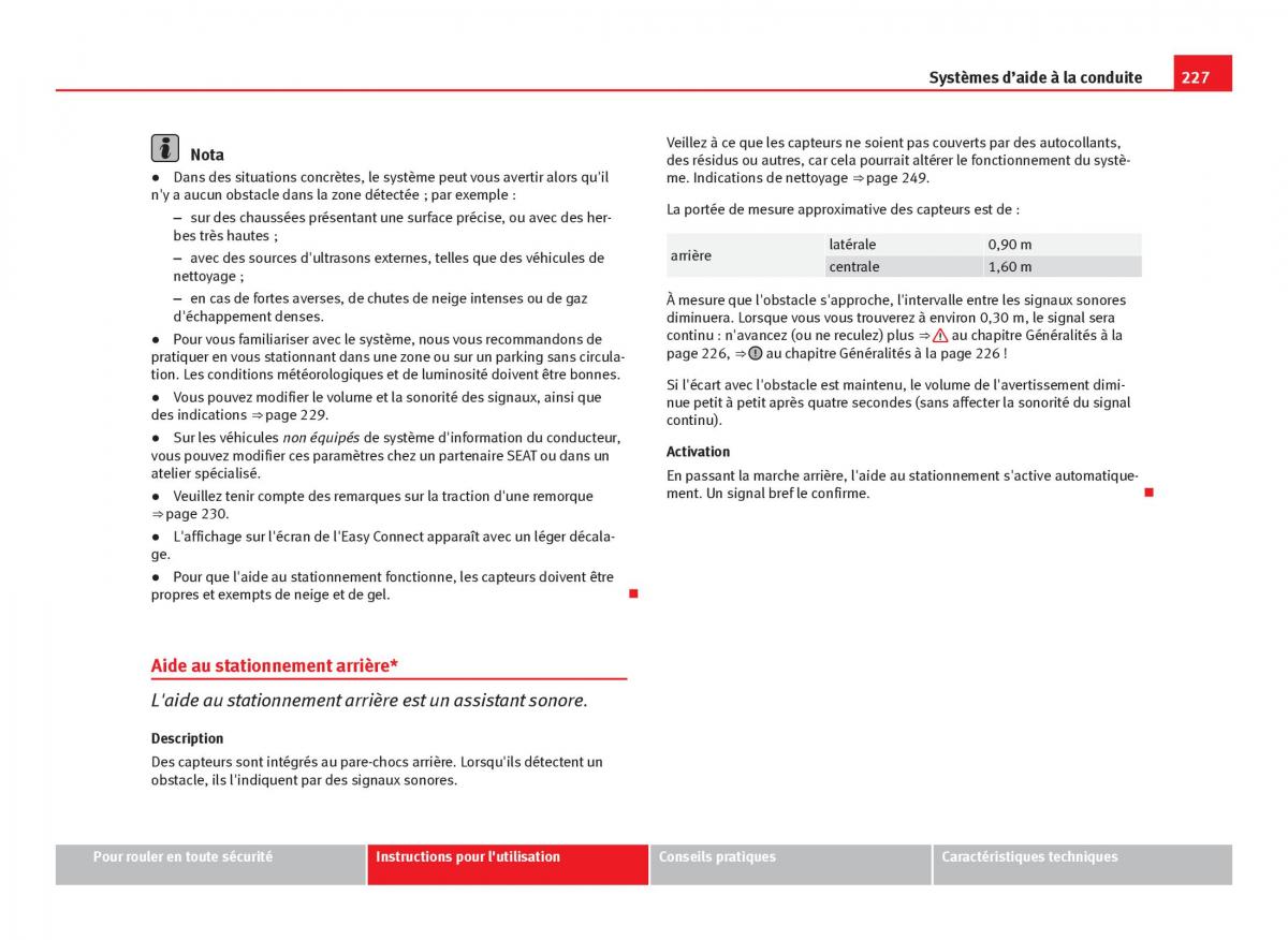 Seat Leon III 3 manuel du proprietaire / page 229