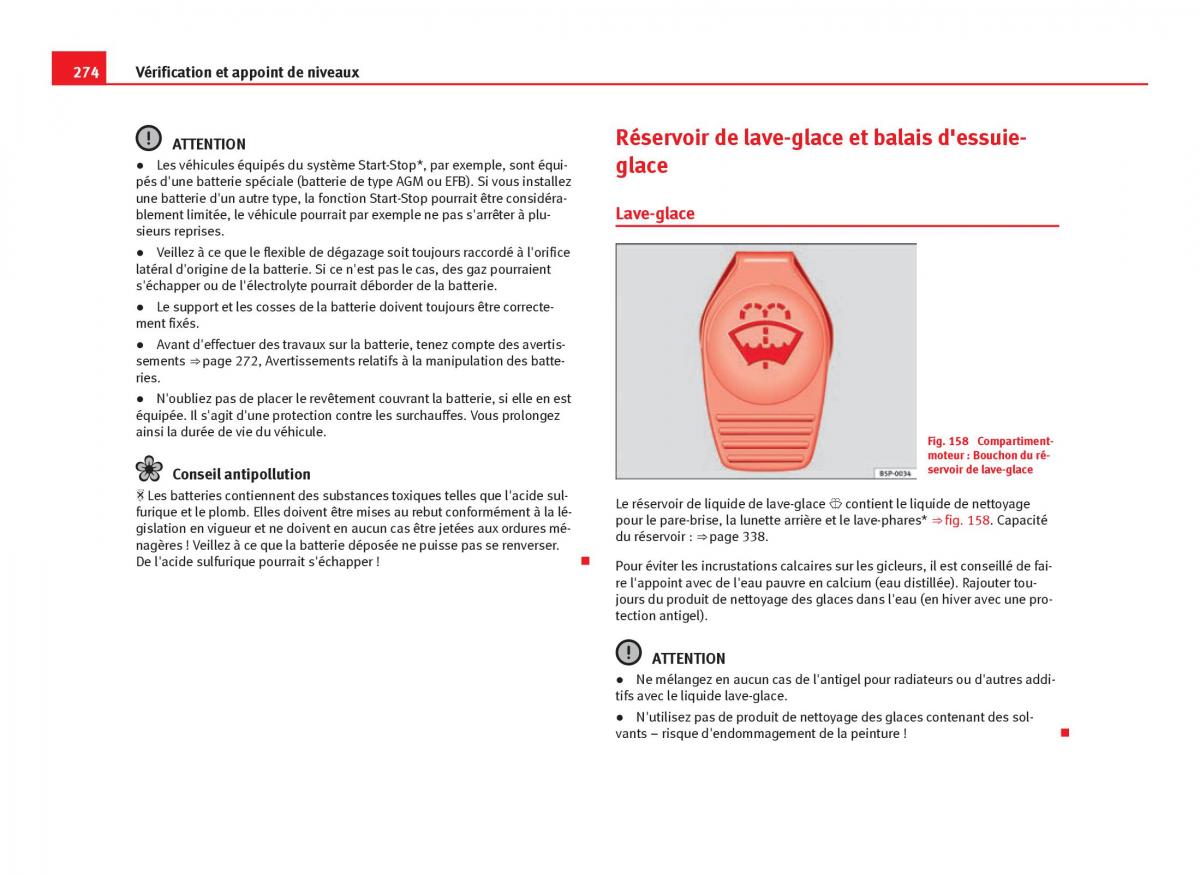 Seat Leon III 3 manuel du proprietaire / page 276