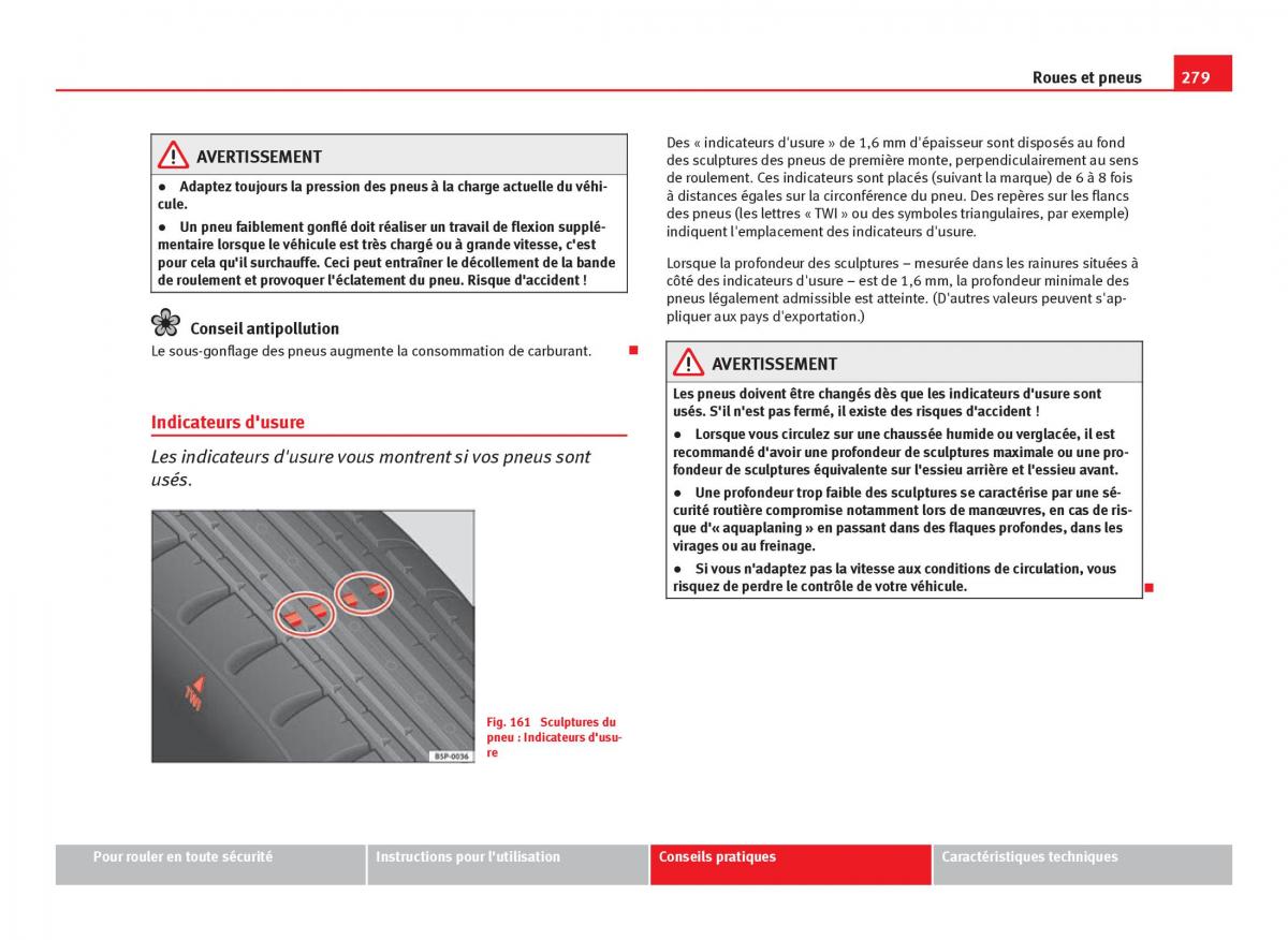 Seat Leon III 3 manuel du proprietaire / page 281