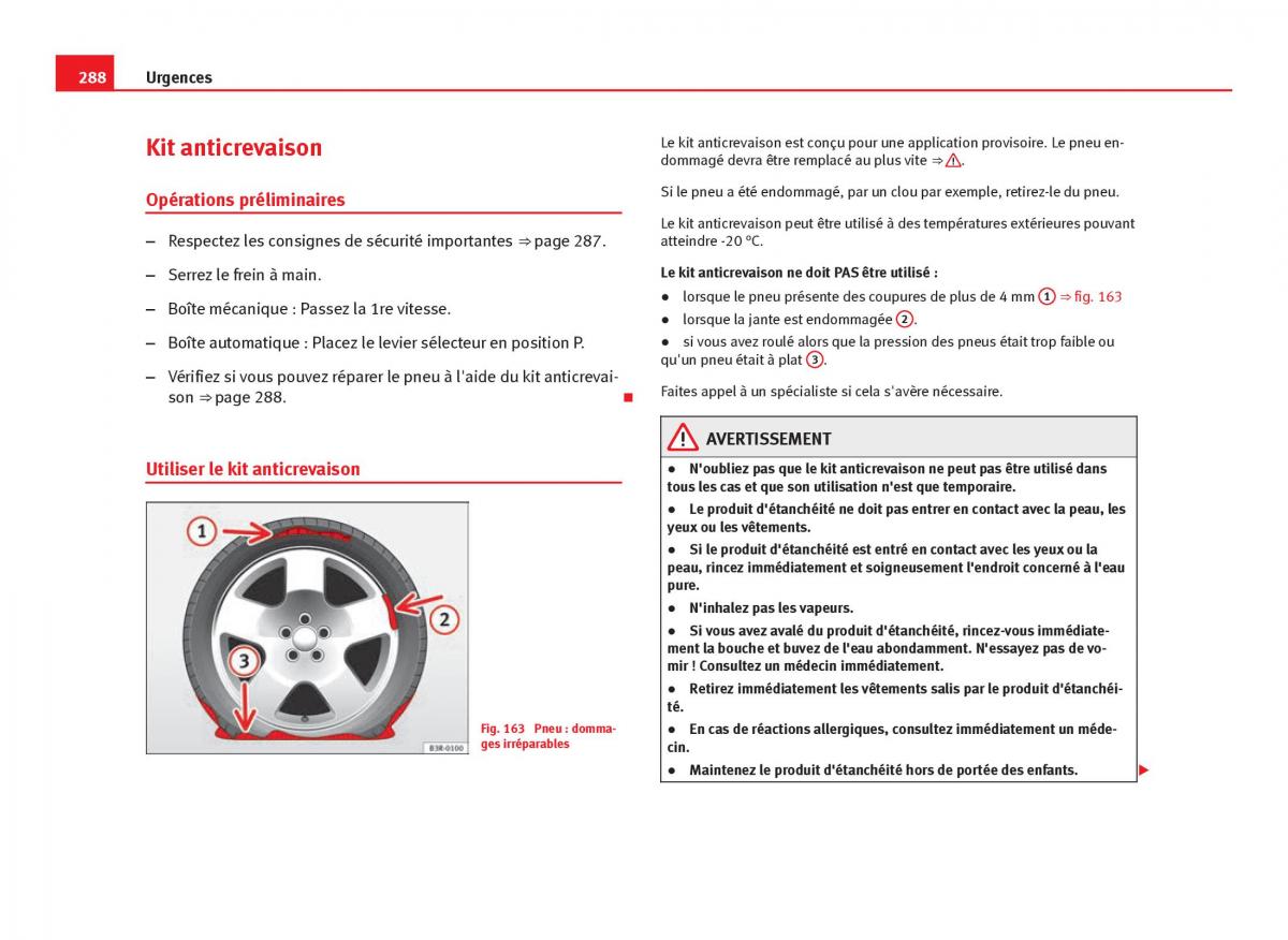 Seat Leon III 3 manuel du proprietaire / page 290