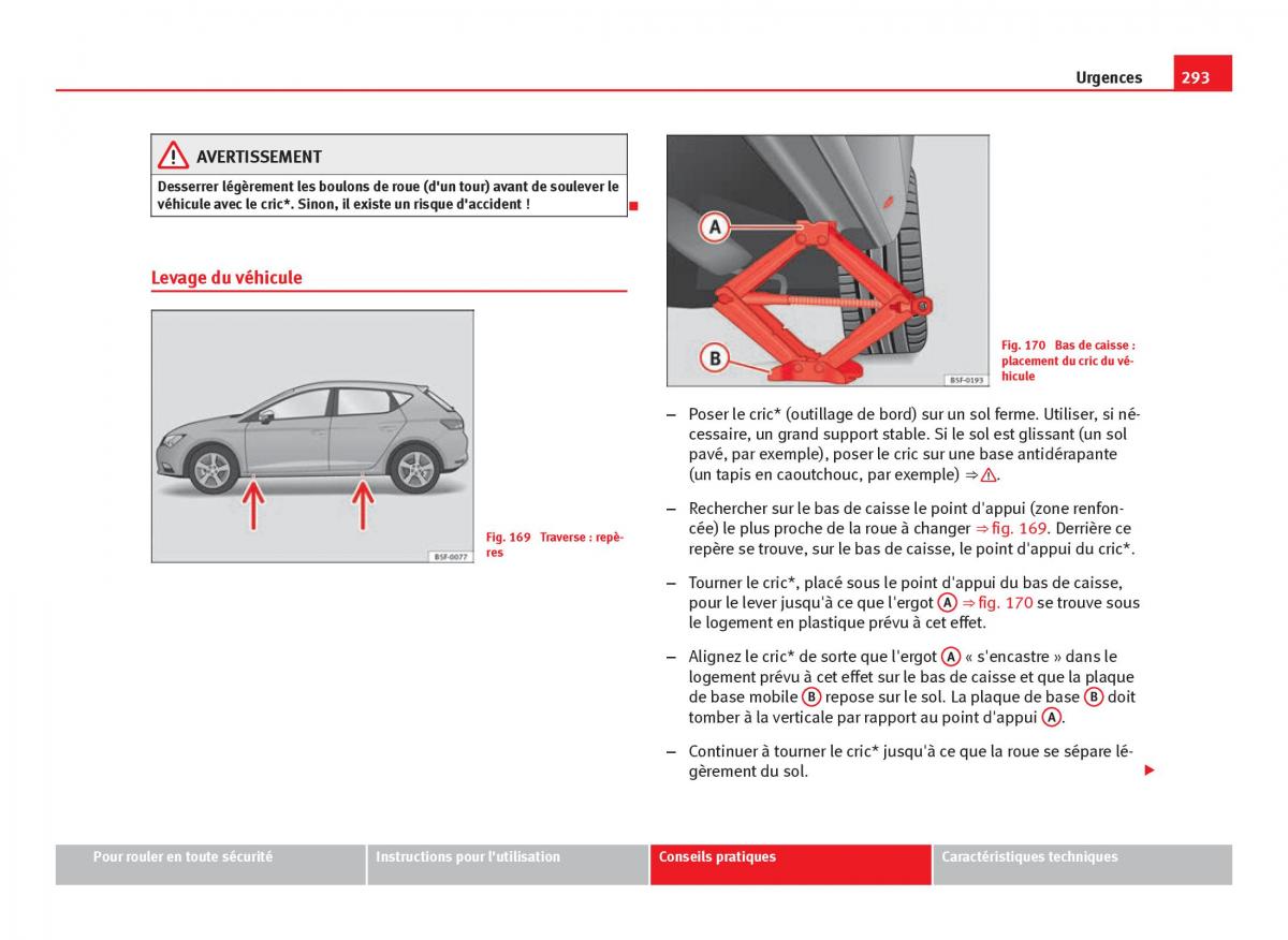 Seat Leon III 3 manuel du proprietaire / page 295