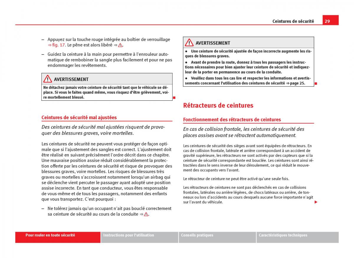 Seat Leon III 3 manuel du proprietaire / page 31