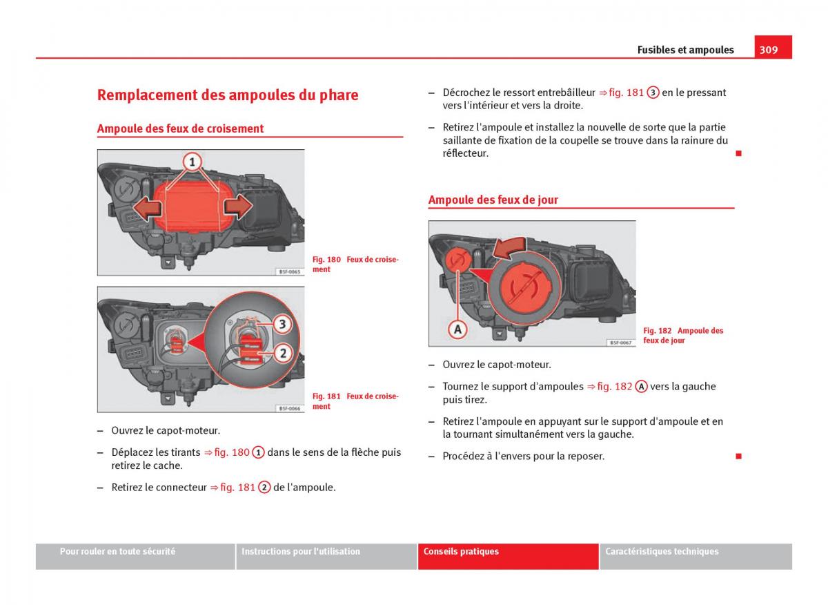 Seat Leon III 3 manuel du proprietaire / page 311