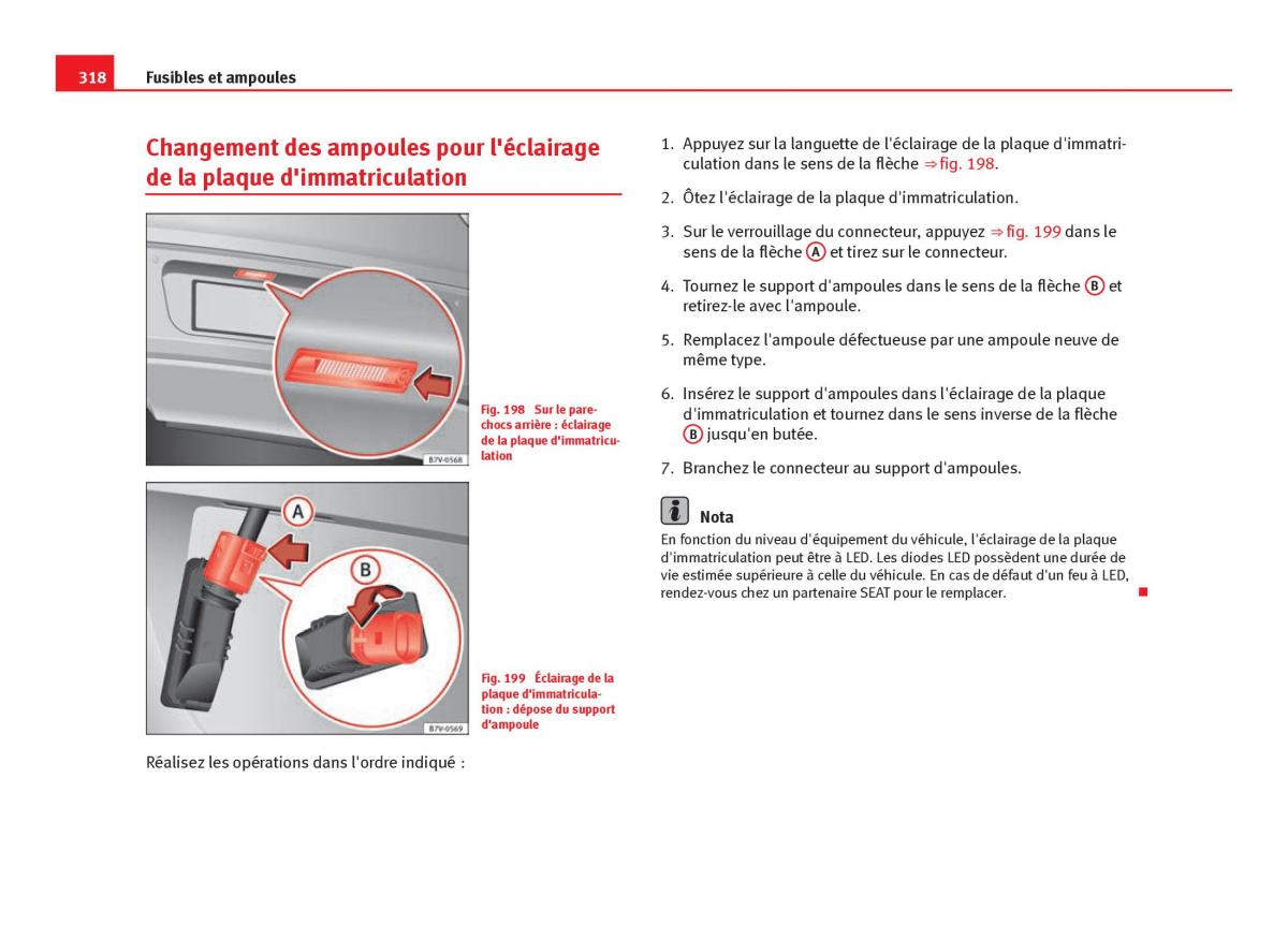 Seat Leon III 3 manuel du proprietaire / page 320