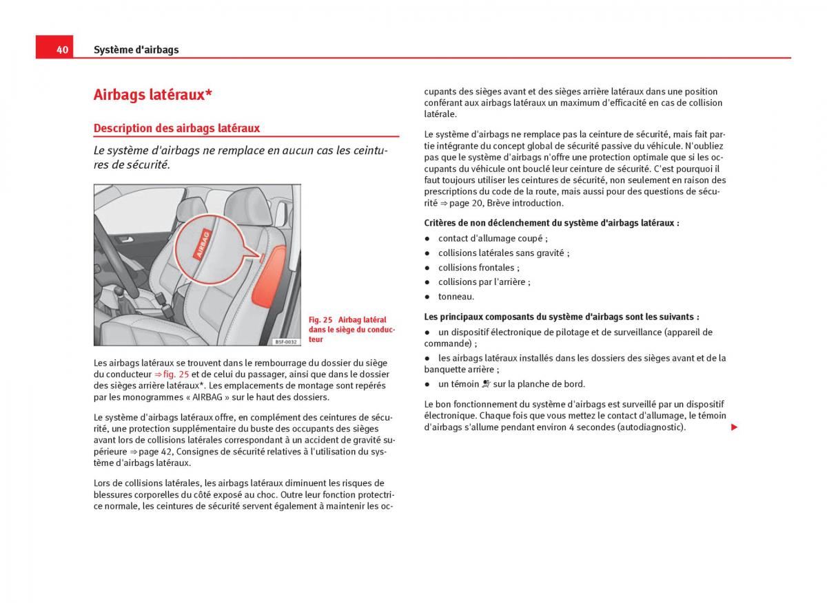 Seat Leon III 3 manuel du proprietaire / page 42