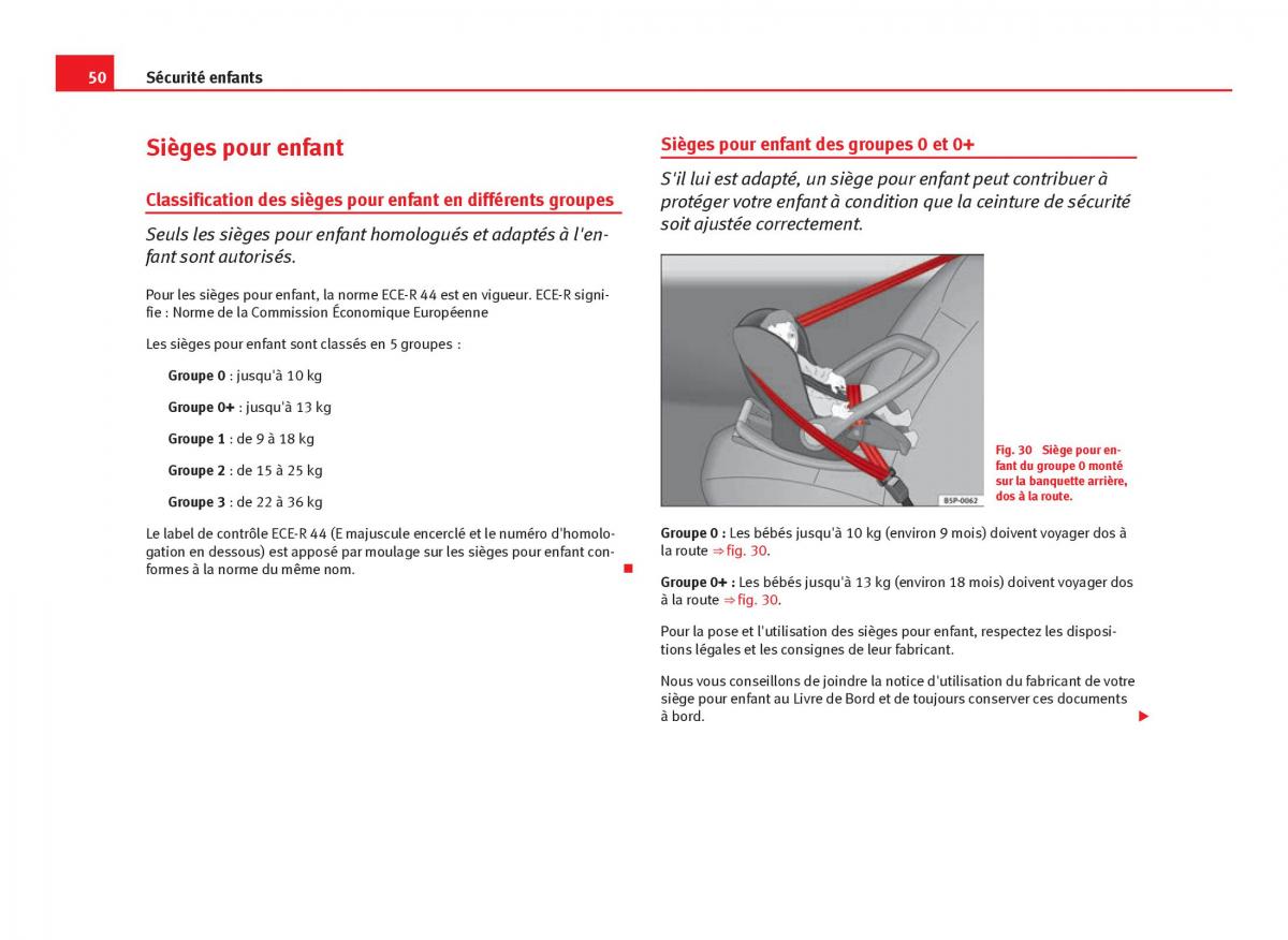 Seat Leon III 3 manuel du proprietaire / page 52