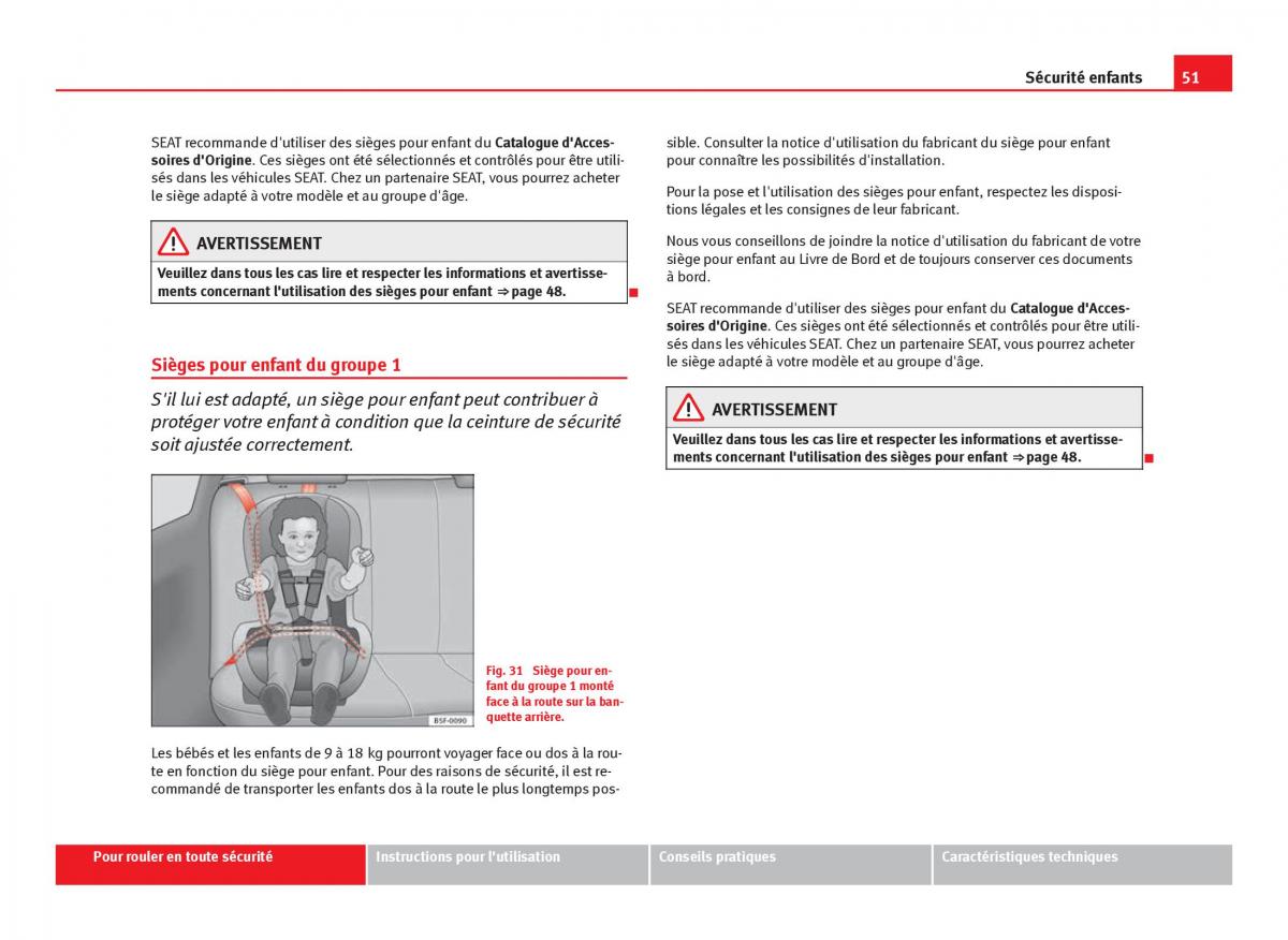 Seat Leon III 3 manuel du proprietaire / page 53