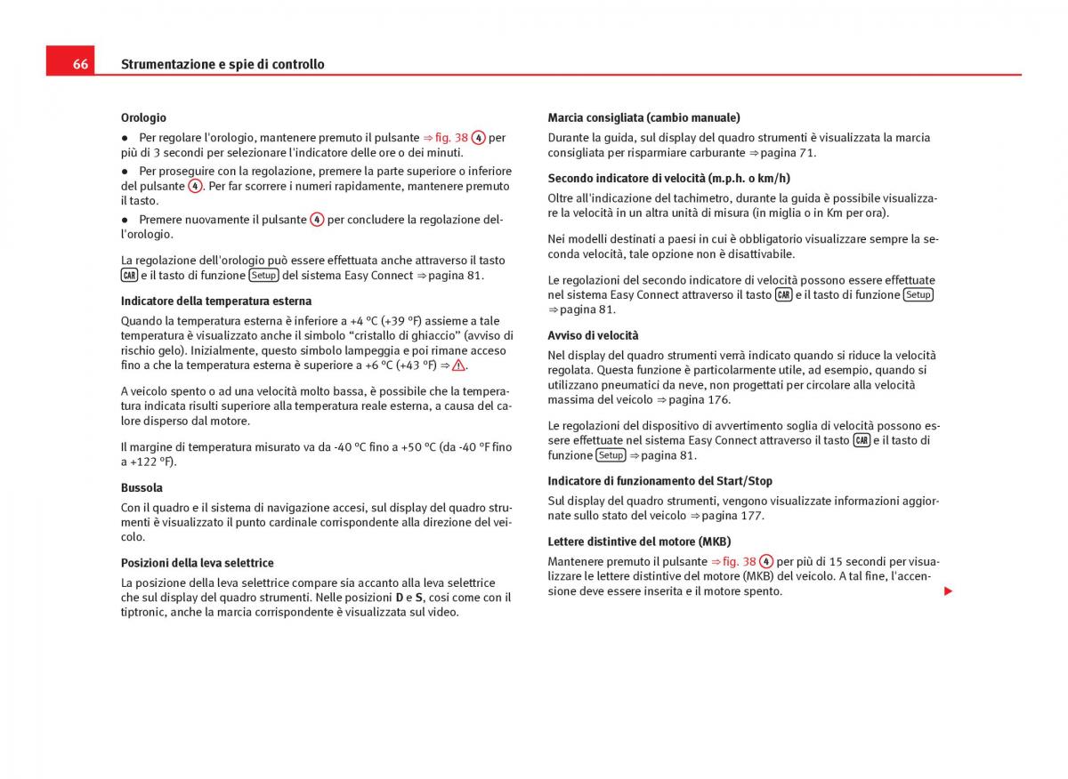 Seat Leon III 3 manuale del proprietario / page 68