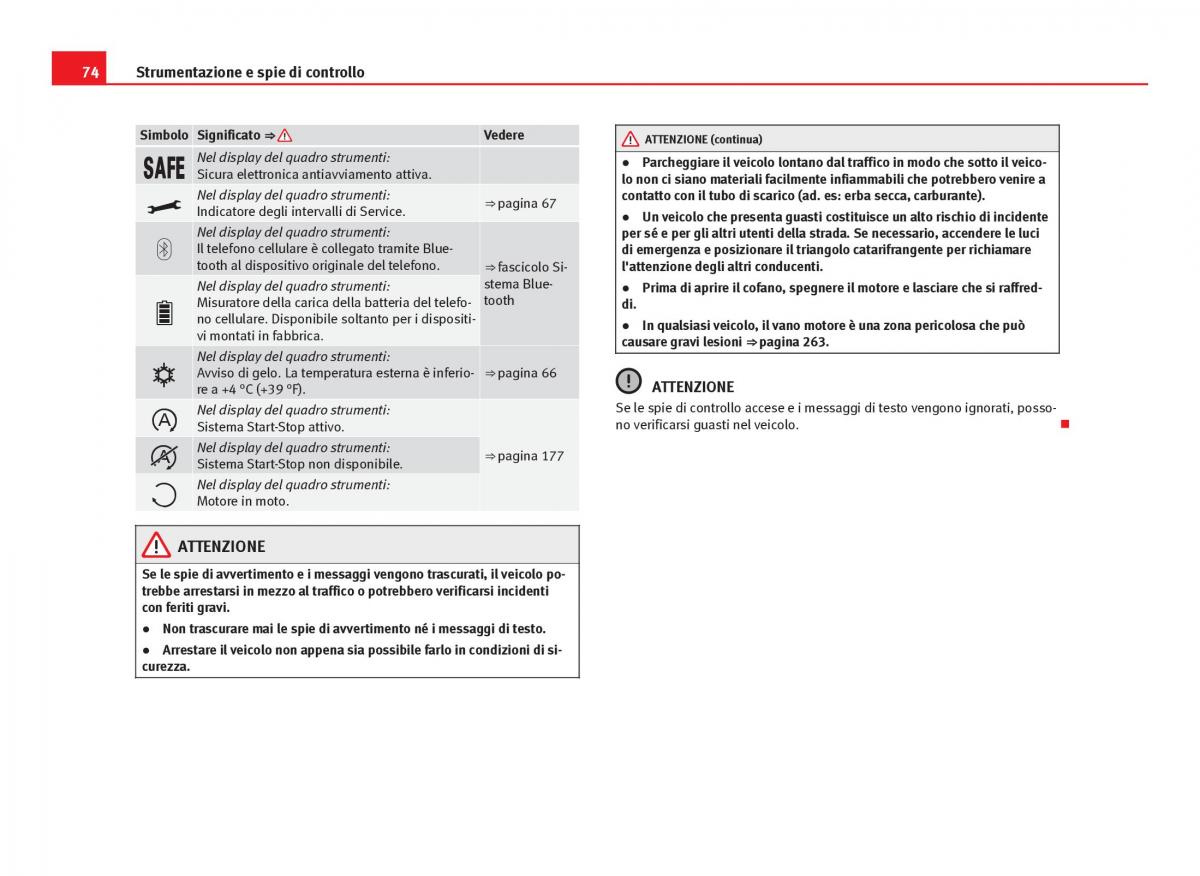 Seat Leon III 3 manuale del proprietario / page 76