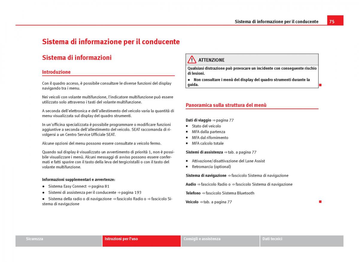 Seat Leon III 3 manuale del proprietario / page 77