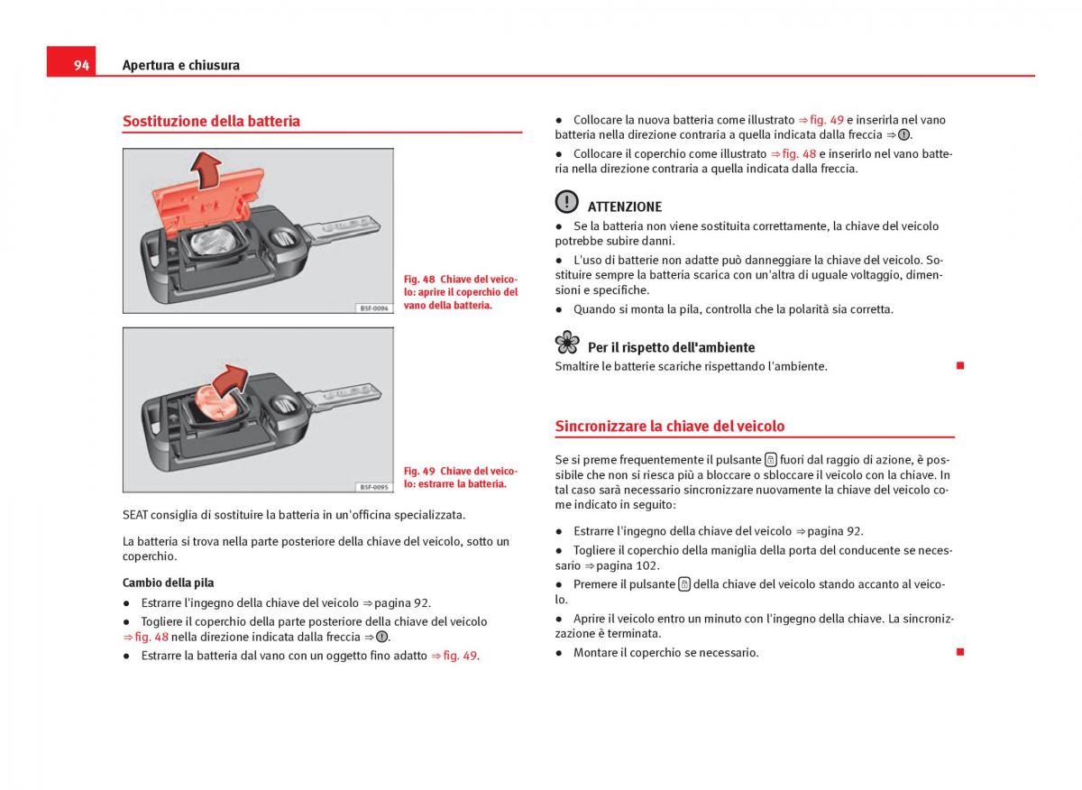 Seat Leon III 3 manuale del proprietario / page 96