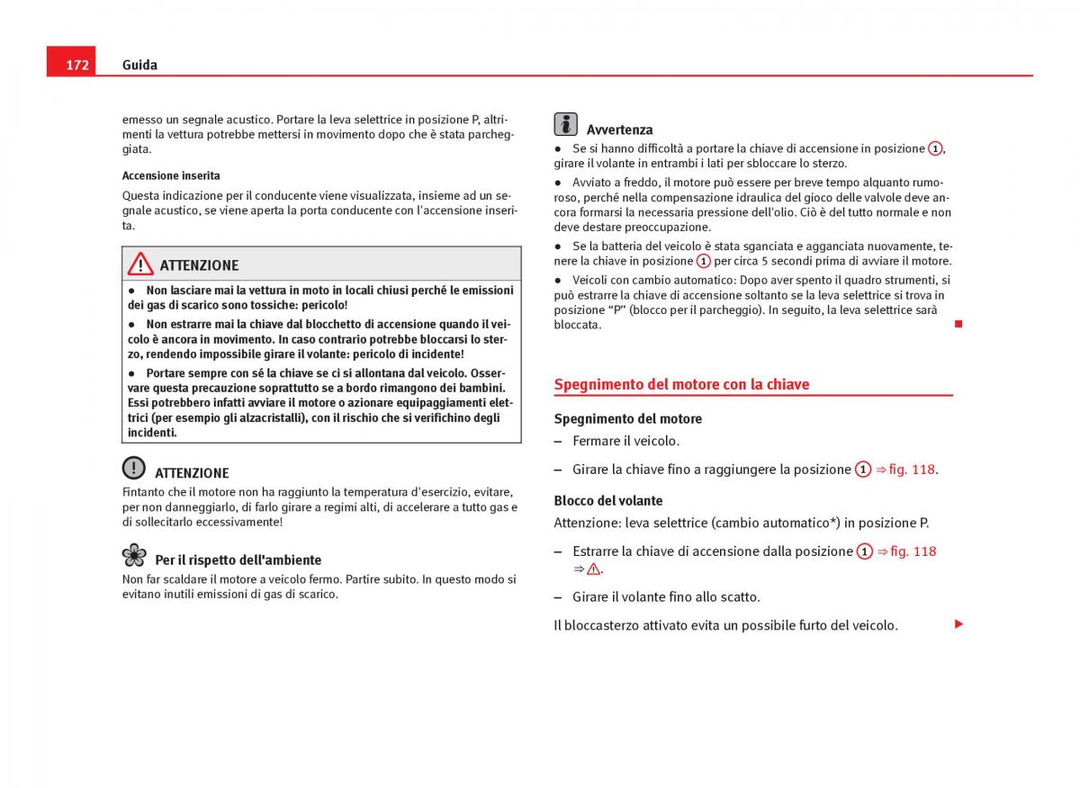 Seat Leon III 3 manuale del proprietario / page 174