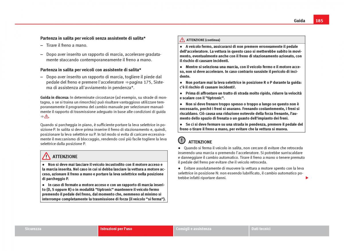 Seat Leon III 3 manuale del proprietario / page 187